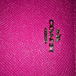 Pink leather coach wristlet